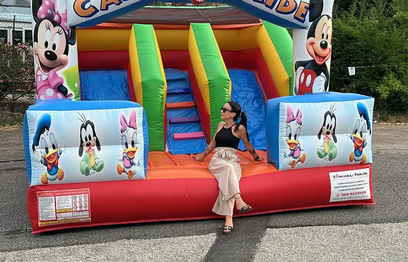 Il gonfiabile Cartoon Slide montato all'aperto
